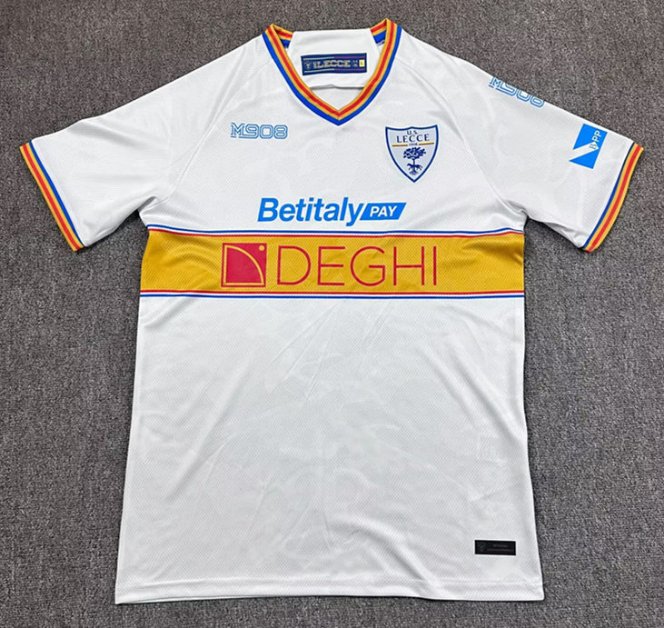 2025-2026 US Lecce Away White Thailand Soccer Jersey AAA-0388
