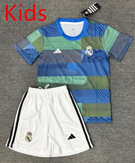 2025-2026 Special Version Real Madrid Blue Kids/Youth Soccer Uniform-4247