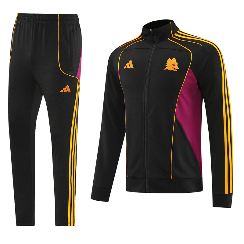 2025-2026 Roma Black Thailand Soccer Jacket Uniform-LH