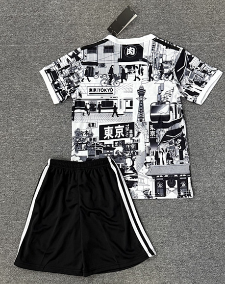 2025-2026 Special Version Japan Black&White Kids/Youth Soccer Uniform-4247