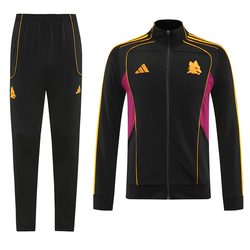 2025-2026 Roma Black Thailand Soccer Jacket Uniform-LH