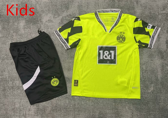 2025-2026 Borussia Dortmund Fluorescent green Kids/Youth Soccer Unifrom