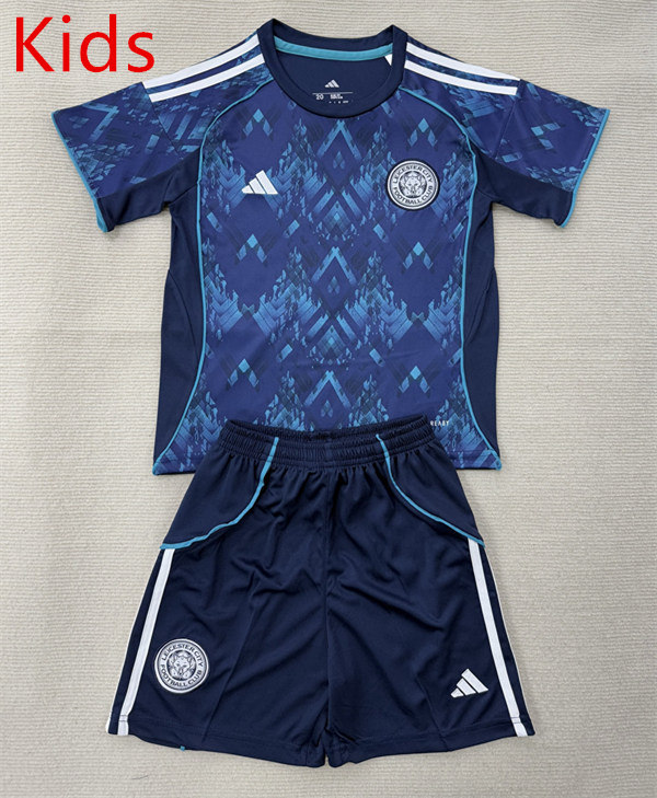 2025-2026 Leicester City Away Blue Kids/Youth Soccer Uniform-AY