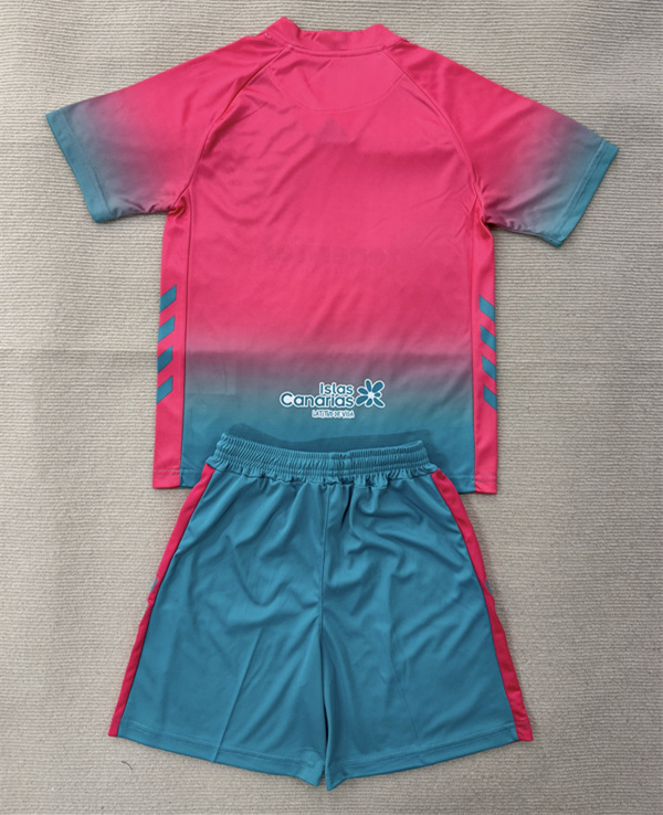 2025-2026 CD Tenerife 2nd Away Pink&Green Kids/Youth Soccer Unifrom-AY
