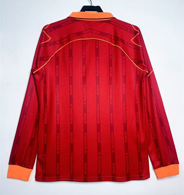 Retro Version 1999-2000 Roma Home Red LS Thailand Soccer Jersey AAA-811