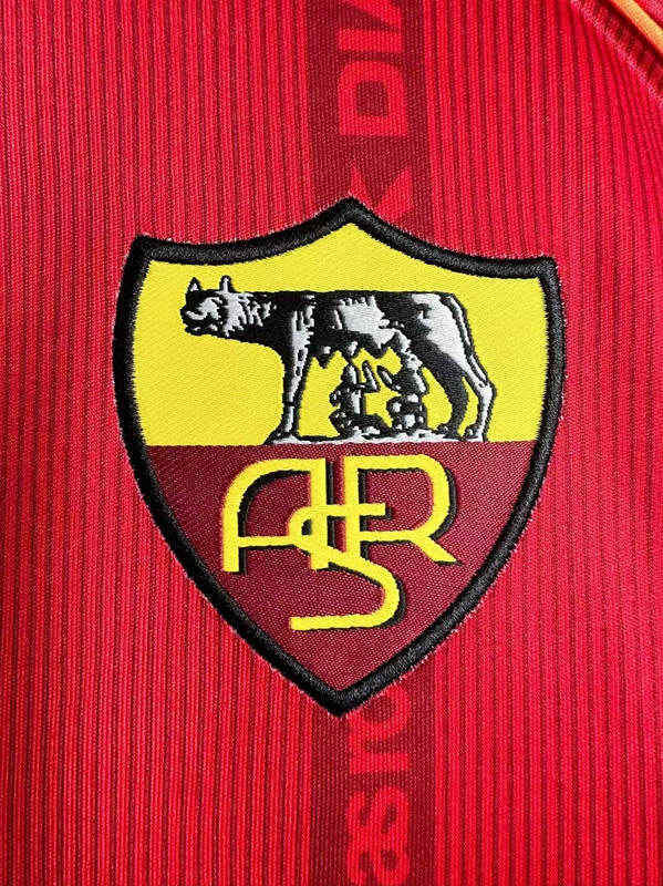 Retro Version 1999-2000 Roma Home Red LS Thailand Soccer Jersey AAA-811