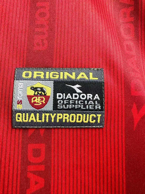Retro Version 1999-2000 Roma Home Red LS Thailand Soccer Jersey AAA-811