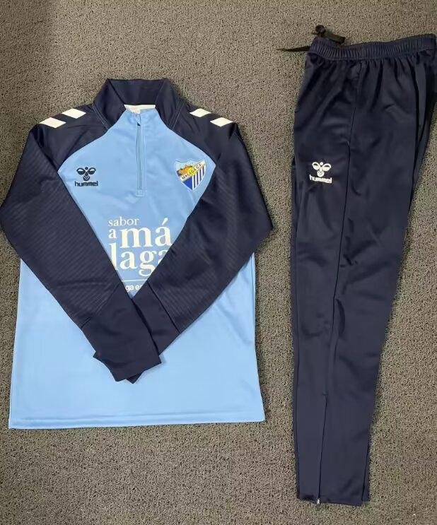 2025-2026 Málaga CF Light Blue Soccer Tracksuit Uniform-4692