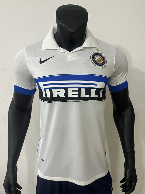 Retro Version 2009-2010 Inter Milan Away White&Blue Thailand Soccer Jersey AAA-0871
