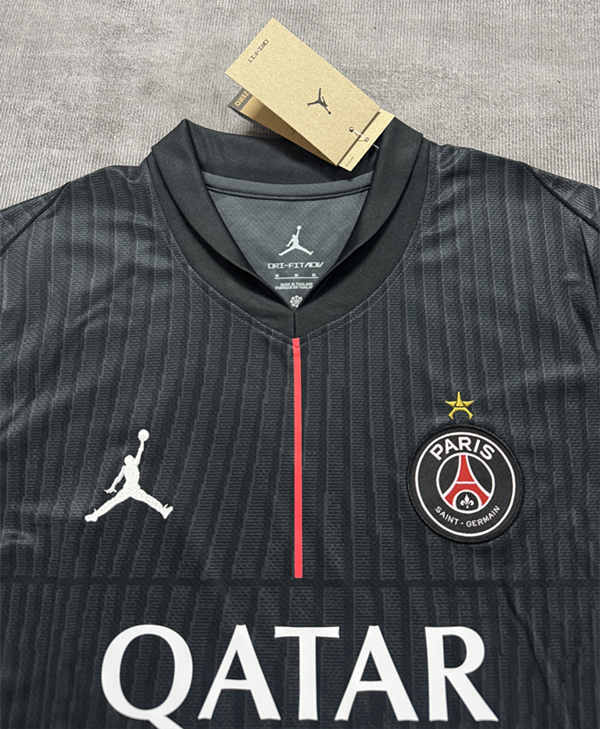 (S-4XL) 2025-2026 Paris 4th Away Black Thailand Soccer Jersey AAA(With Stars)-4506
