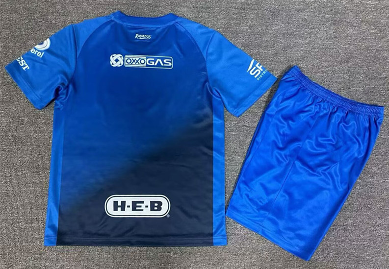 2025-2026 Monterrey Second Away Blue Kids/Youth Soccer Uniform-4442