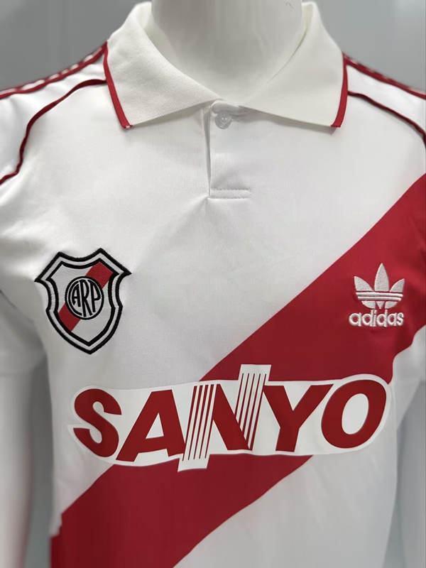 Retro Version 1992-1994 River Plate Home White Thailand Soccer Jersey AAA-3932