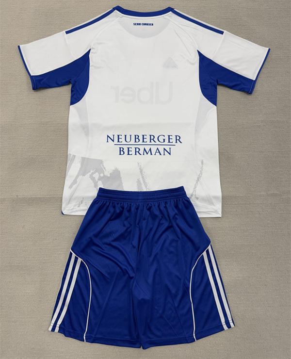 2025-2026 Como 1907 Away White&Blue Kids/Youth Soccer Uniform-AY