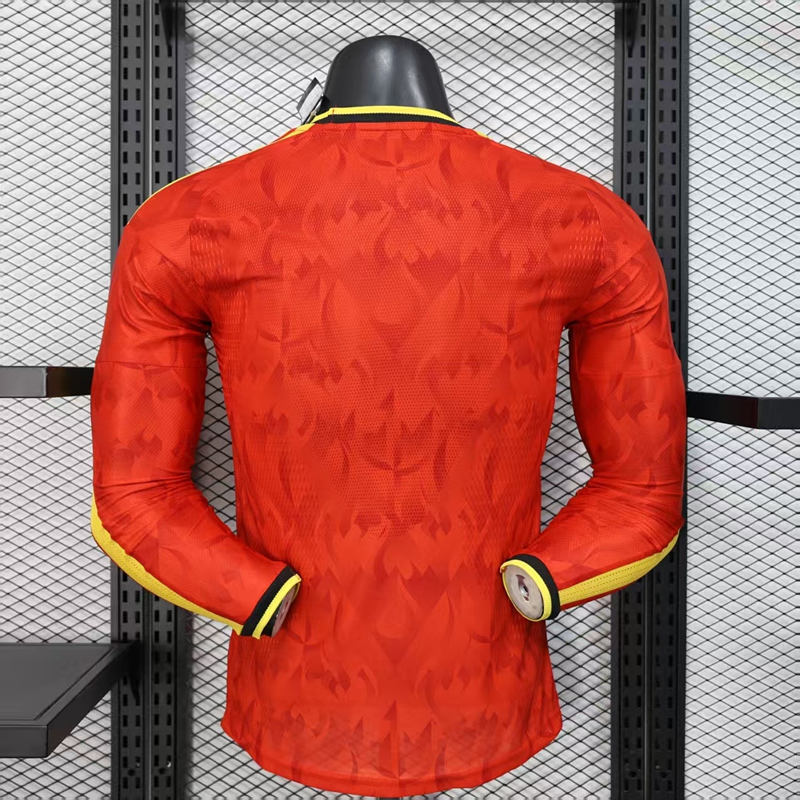 (S-3XL) Player Version 2026-2027 Belgium Home Red LS Thailand Soccer Jersey AAA-888