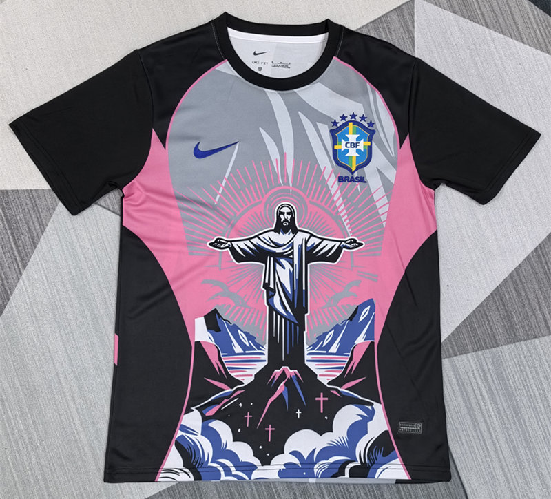 2025-2026 Special Version Brazil Black & Pink Thailand Soccer Jersey AAA-4927