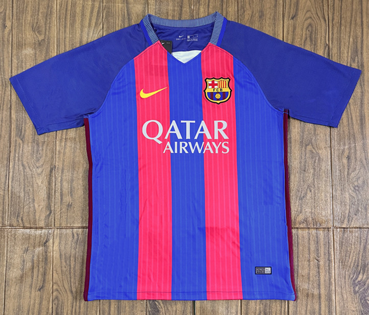 Retro Version 2016-2017 Barcelona Home Blue&Red Thailand Soccer Jersey AAA-SL