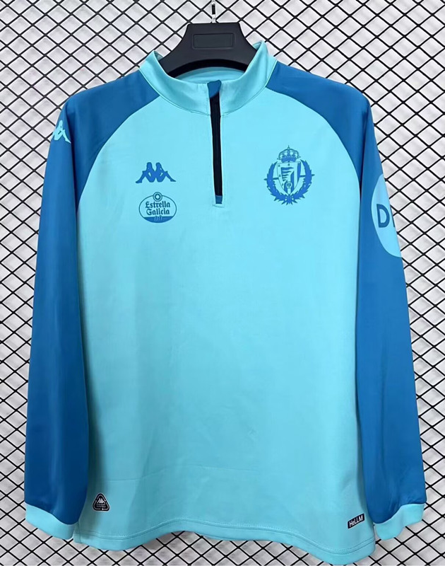 2025-2026 Real Valladolid Light Blue Thailand Soccer Tracksuit Top-2044