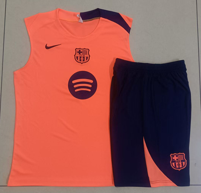 2025-2026 Barcelona Fluorescent Orange Thailand Vest Soccer Tracksuit-815