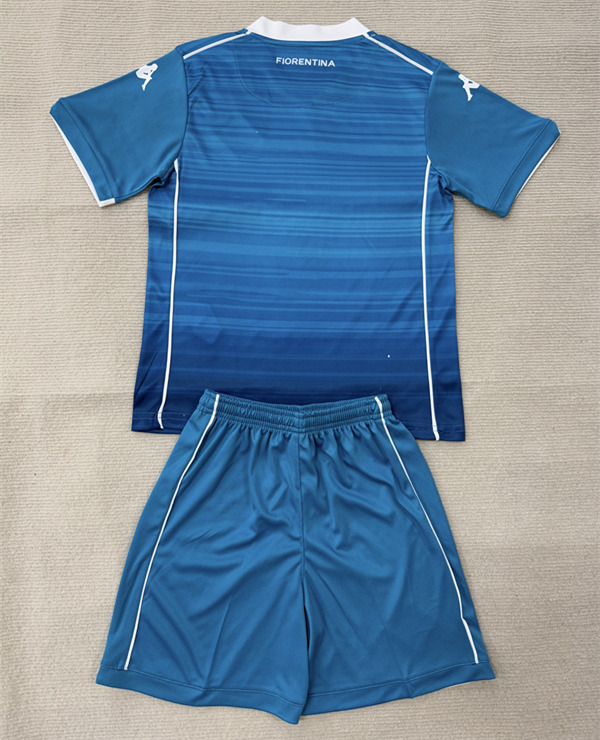 2025-2026 Fiorentina 2nd Away Blue Kid/Youth Soccer Uniform-AY