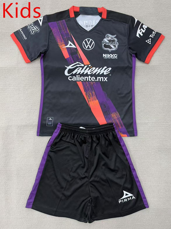 2025-2026 Puebla Away Black&Purple Kids/Youth Soccer Unifrom-AY