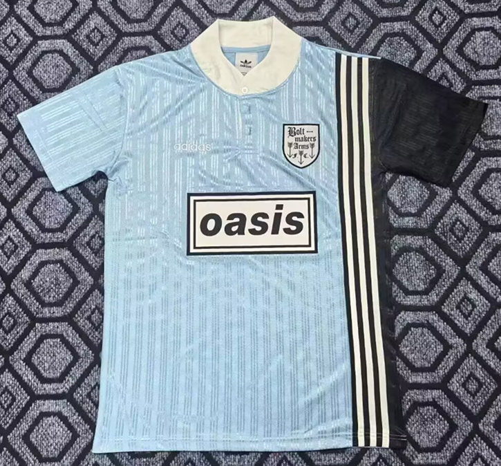 (S-4XL) Retro 1996 ADIDAS X OASIS Light Blue Jersey AAA-7209