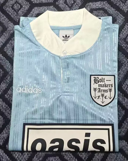 (S-4XL) Retro 1996 ADIDAS X OASIS Light Blue Jersey AAA-7209