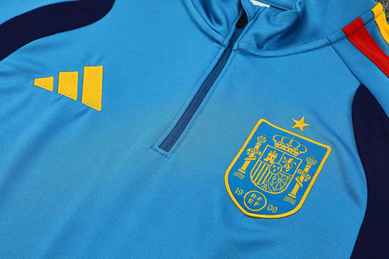 2026-2027 Spain Light Blue Kids/Youth Soccer Tracksuit-2315