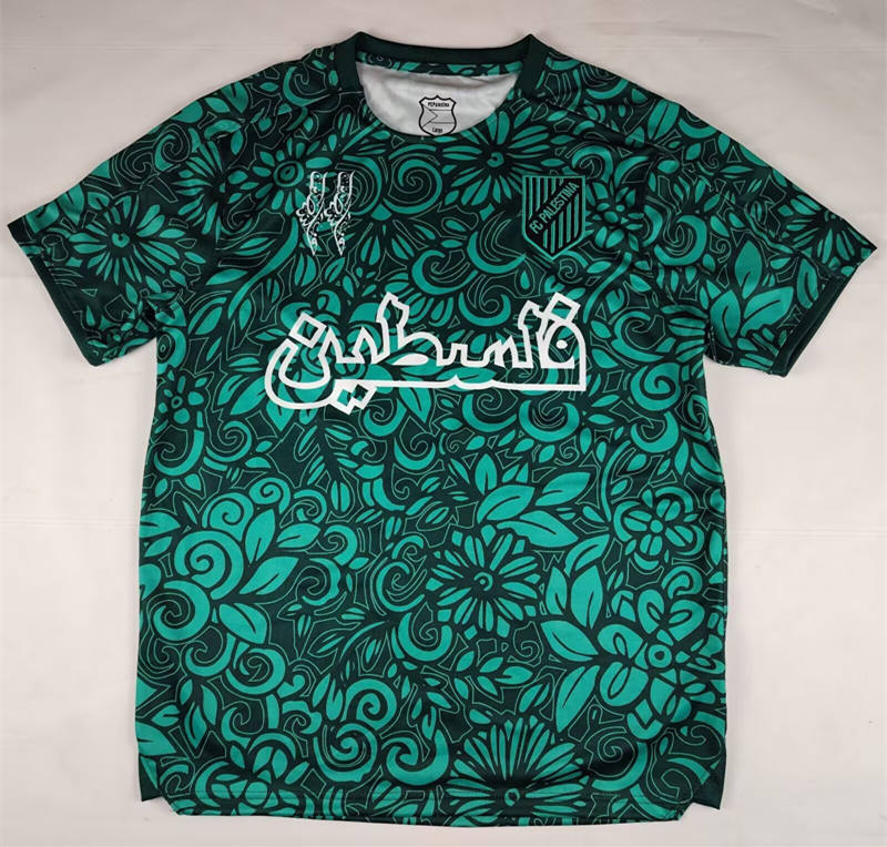 (S-4XL) 2025-2026 Arabic Palestine Camouflage Dark Green Thailand Soccer Jersey AAA-2038
