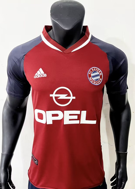 Retro Version 2001-2002 Bayern München Home Red Thailand Soccer Jersey AAA-1311
