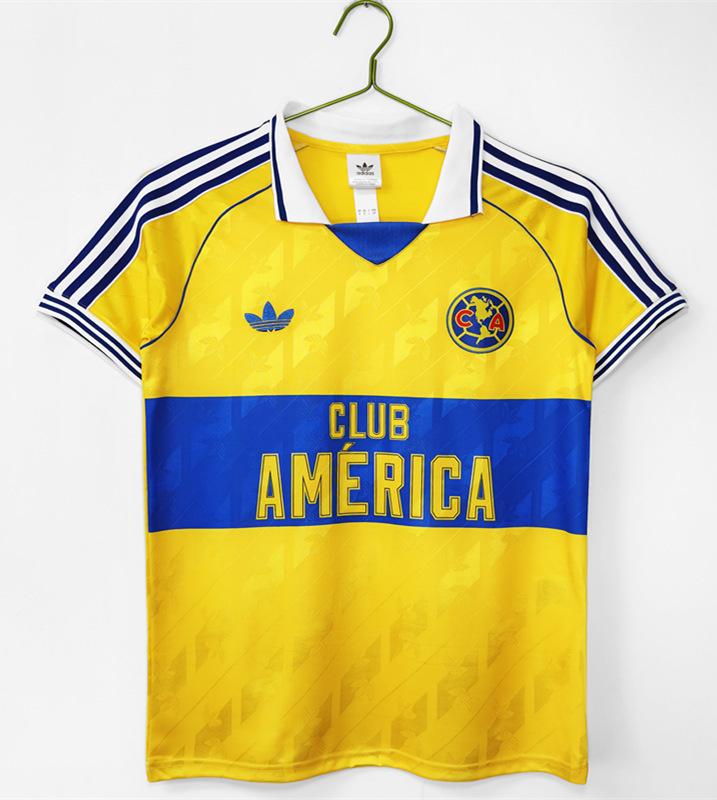 Retro Commemorative Edition Club America Home Yellow Thailand Soccer Jersey AAA-C1046