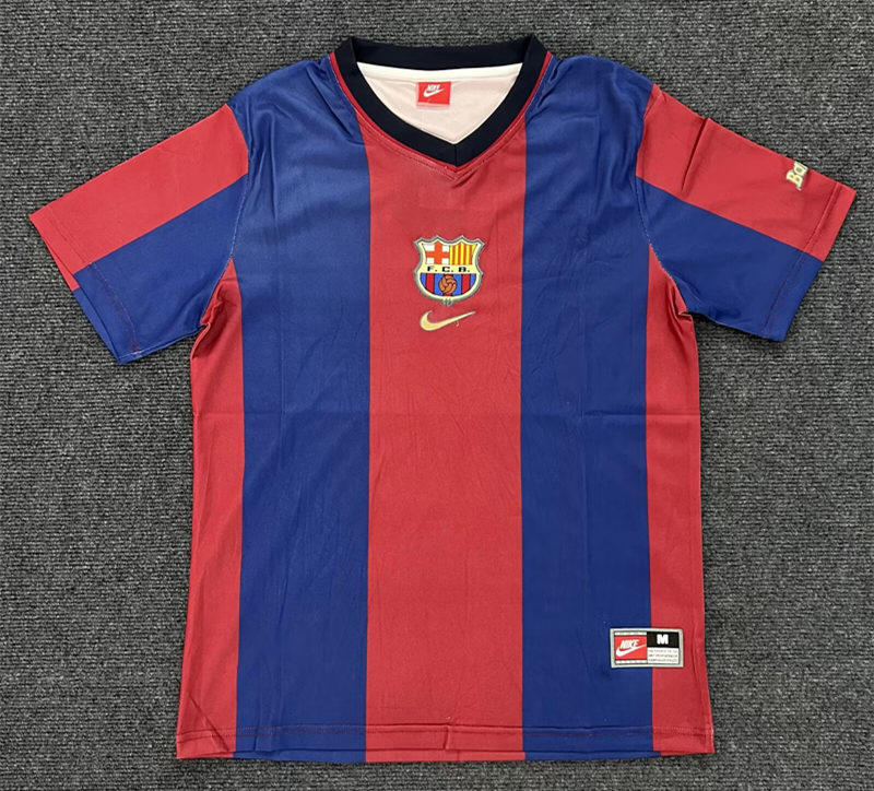 Retro Version 1998-1999 Barcelona Home Blue&Red Thailand Soccer Jersey AAA-5404