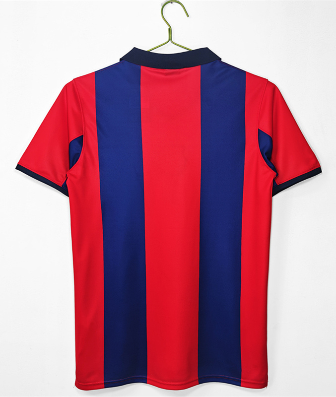Retro Version 1998-1999 Barcelona Home Blue&Red (Lapel) Thailand Soccer Jersey AAA-C1046