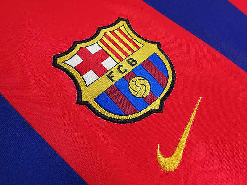 Retro Version 1998-1999 Barcelona Home Blue&Red (Lapel) Thailand Soccer Jersey AAA-C1046
