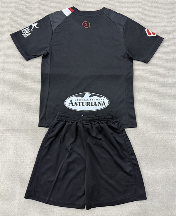 2025-2026 Sporting de Gijón Away Black Soccer Uniform-AY