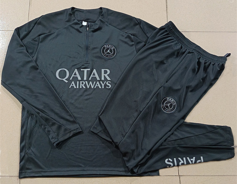 2025-2026 Jordan Paris SG Black Thailand Soccer Tracksuit-815