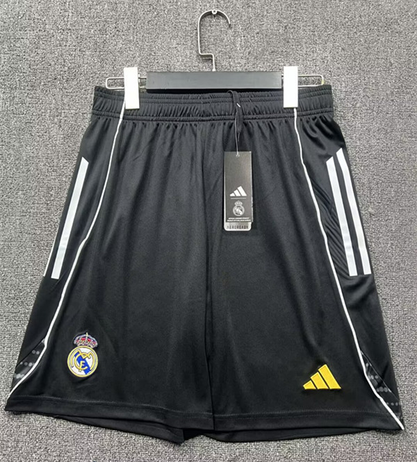2025-2026 Real Madrid Black Thailand Soccer Shorts