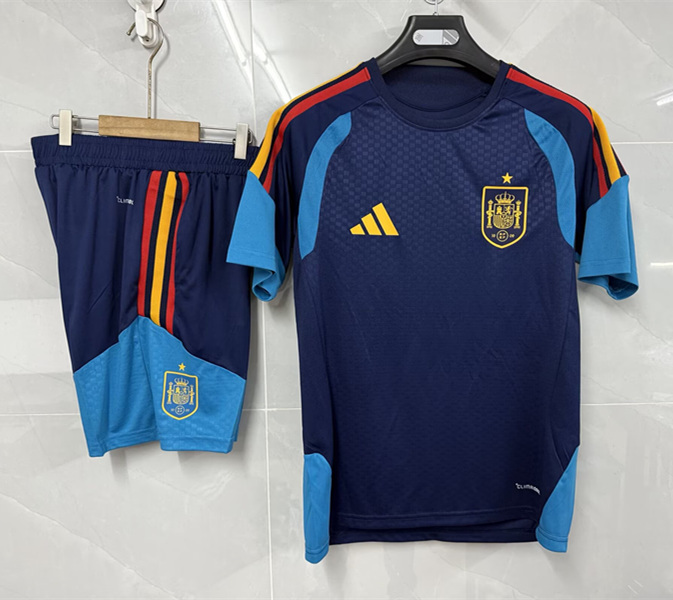 (S-3XL) 2026-2027 Spain Royal Blue Thailand Soccer Training Uniform-8841