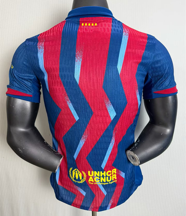 Player Version 2025-2026 Barcelona 3rd Away Blue&Red Thailand Soccer Jersey AAA-6352