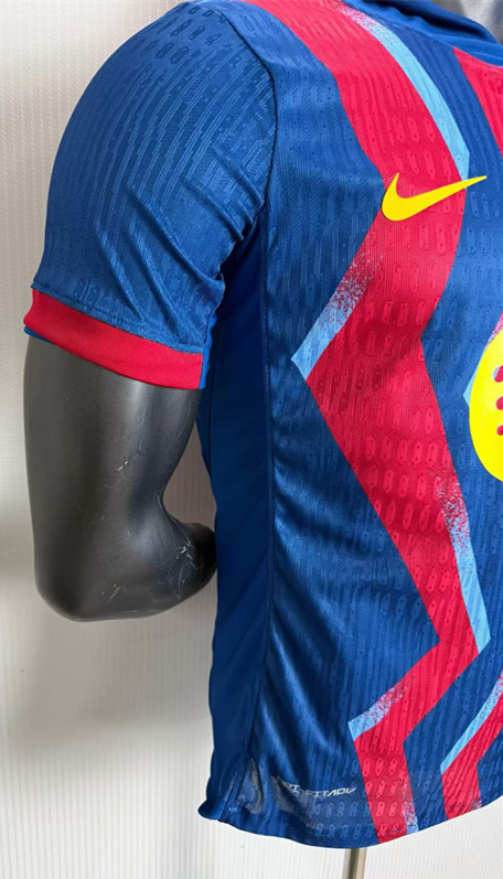 Player Version 2025-2026 Barcelona 3rd Away Blue&Red Thailand Soccer Jersey AAA-6352