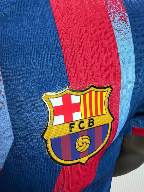 Player Version 2025-2026 Barcelona 3rd Away Blue&Red Thailand Soccer Jersey AAA-6352