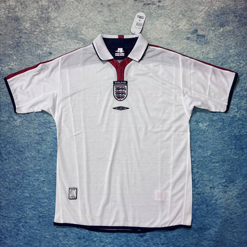 Retro Version 2004-2005 England Home White Thailand Soccer Jersey AAA-6590
