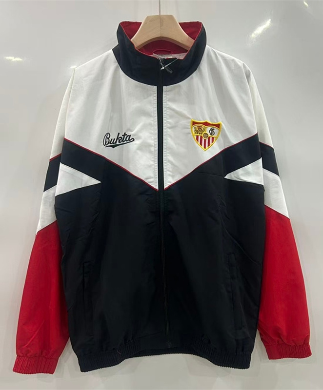 Retro Version 1992-1993 Sevilla Black Thailand Trench Coats -0255