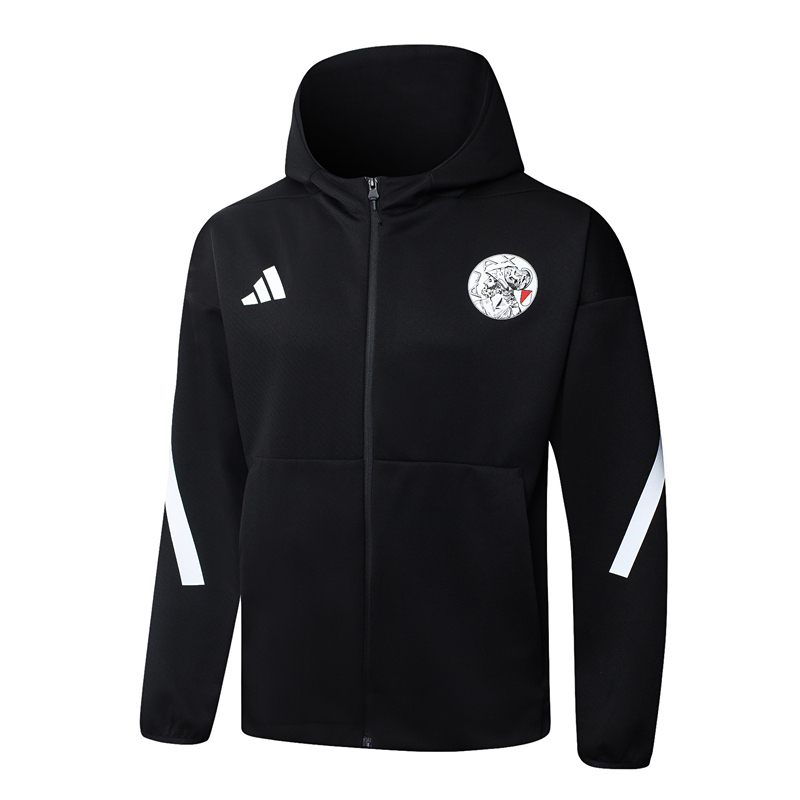 2025-2026 Ajax Black Thailand Soccer Jacket With Hat-815