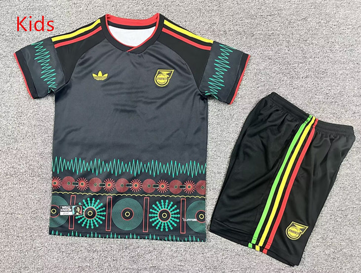 2026-2027 Jamaica Away Black Kids/Youth Soccer Uniform-7809