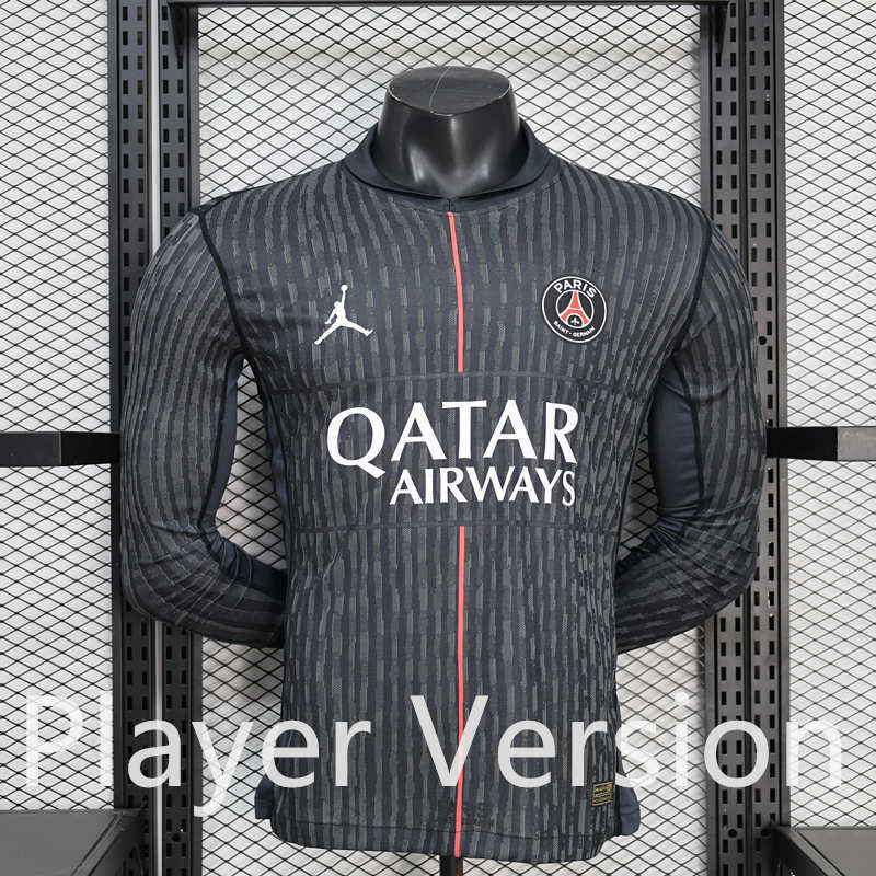 Player version 2026-2027 Paris SG Black LS Thailand Soccer Jersey AAA-888