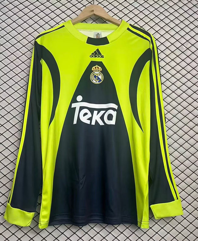 Retro Version 1999-2000 Real Madrid Goalkeeper Fluorescent Green LS Thailand Soccer Jersey-2044