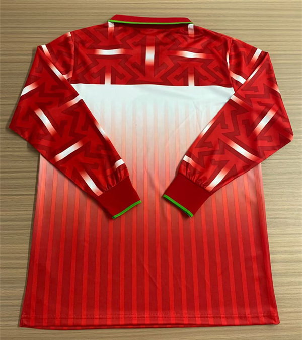 Retro Version 1994-1995 Morocco Home Red LS Thailand Soccer Jersey AAA-6895