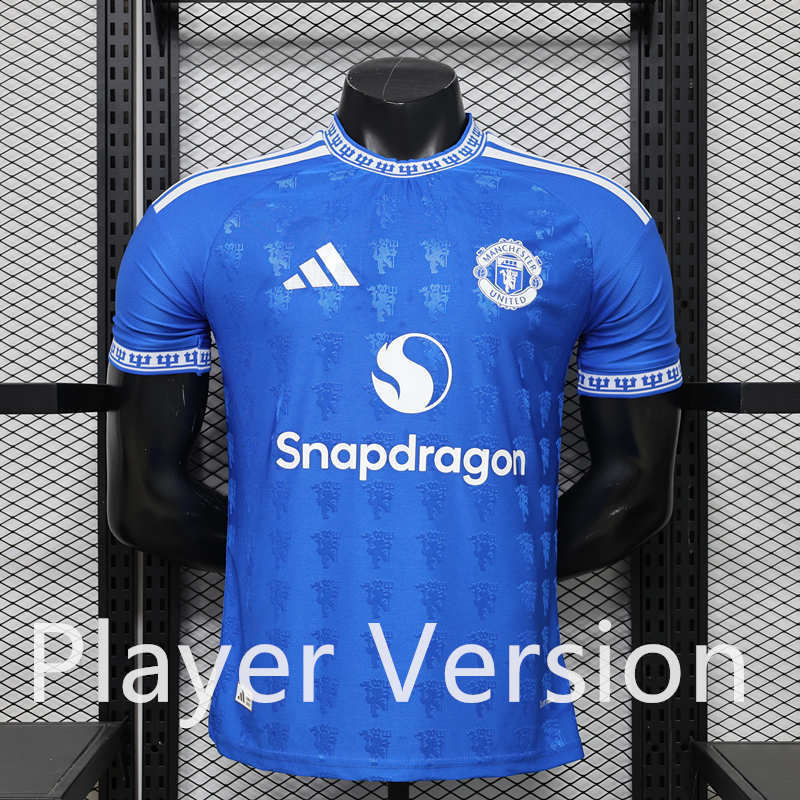 Player Version 2026-2027 Retro Version Manchester United Blue Soccer Jersey-888