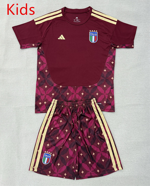 2026-2027 Italy Goalkeeper Maroon Kids/Youth Soccer Uniform-AY