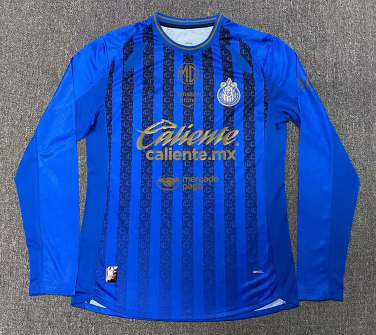 (S-4XL) 2026-2027 Deportivo Guadalajara 2nd Away Blue LS Thailand Soccer Jersey AAA-912